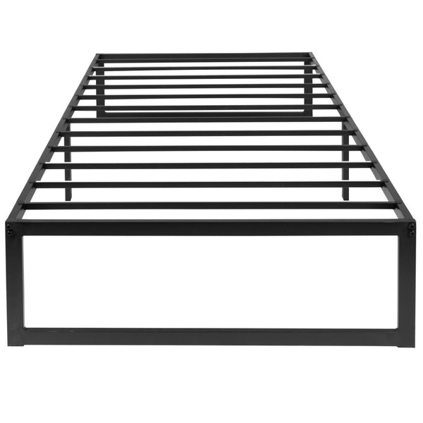 English Elm Lana 14 Inch Metal Platform Bed Frame - Modern Design with Sturdy Support and Quick Assembly Features Black Twin XU-BD10001-T-GG