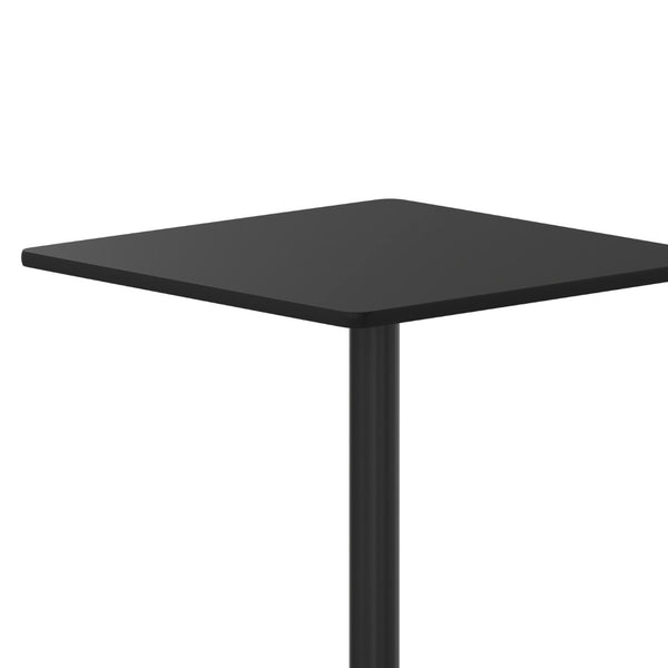 English Elm Stiles 30" Square Black Laminate Table Top with Versatile Cast Iron Base for Dining & Hospitality XU-BLKTB-3030-TR18-GG