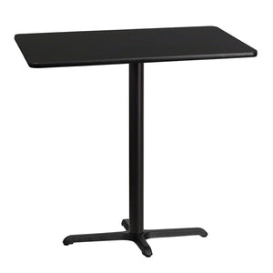 English Elm Stiles Commercial-Grade Bar Height Table Set with Durable Laminate Top and Sturdy Cast Iron Base Black 30"W x 42"L XU-BLKTB-3042-T2230B-GG