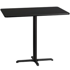 English Elm Stiles Rectangular Bar Height Table Set with Durable Laminate Top and Heavy-Duty Cast Iron Base Black 30"W x 48"L XU-BLKTB-3048-T2230B-GG