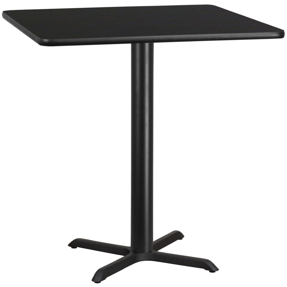 English Elm Stiles 42'' Square Black Laminate Table Top - Durable, Stylish Base for Restaurants & Home Use XU-BLKTB-4242-T3333-GG