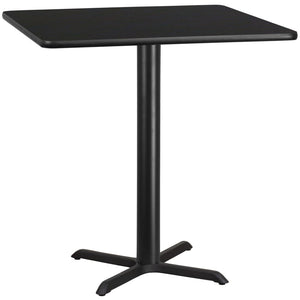 English Elm Stiles 42'' Square Black Laminate Table Top - Durable, Stylish Base for Restaurants & Home Use XU-BLKTB-4242-T3333-GG
