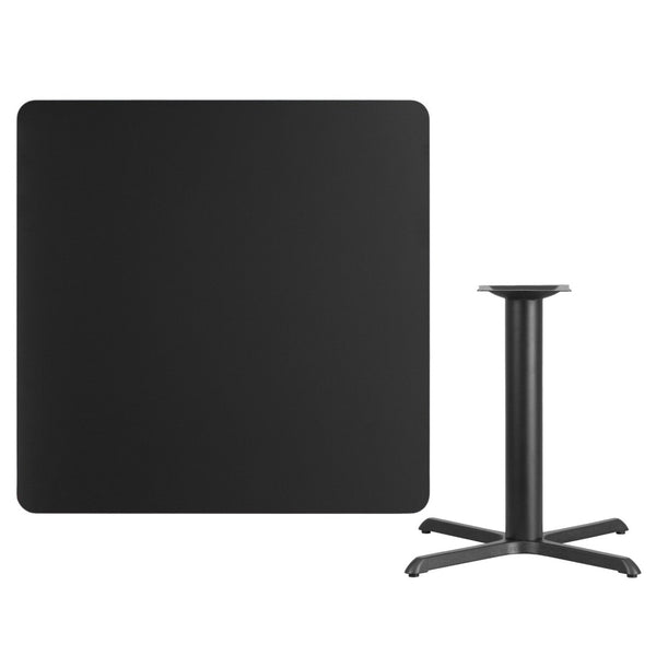 English Elm Stiles 42'' Square Black Laminate Table Top - Durable, Stylish Base for Restaurants & Home Use XU-BLKTB-4242-T3333-GG