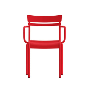 English Elm Nash Commercial Grade Steel Stackable Chair for Indoor-Outdoor Use with Ergonomic Design & Comfort Red XU-CH-10318-ARM-RED-GG