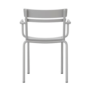 English Elm Nash Commercial Grade Steel Stackable Chair for Indoor-Outdoor Use with Ergonomic Design & Comfort Silver XU-CH-10318-ARM-SIL-GG