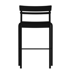 English Elm Nash Commercial Grade Metal Indoor-Outdoor Bar Stool with Slatted Design for Ultimate Comfort Black XU-CH-10318-B-BK-GG
