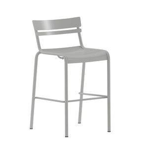 English Elm Nash Commercial Grade Metal Indoor-Outdoor Bar Stool with Slatted Design for Ultimate Comfort Silver XU-CH-10318-B-SIL-GG