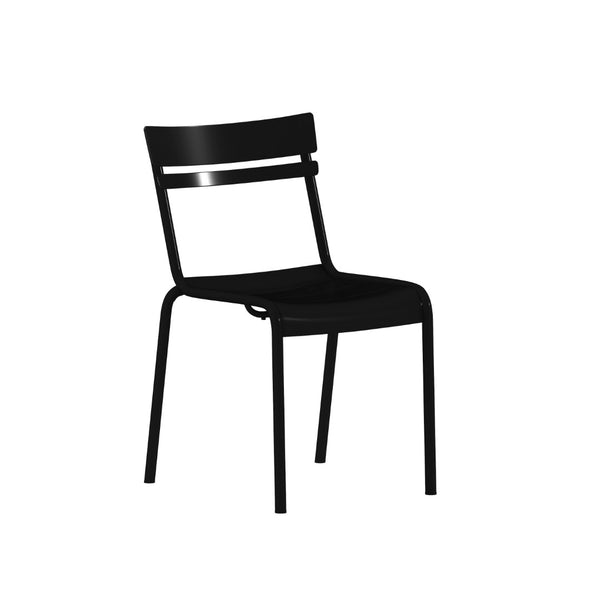 English Elm Nash Commercial Grade Steel Stack Chair - Durable Armless Design for Indoor and Outdoor Seating Black XU-CH-10318-BK-GG