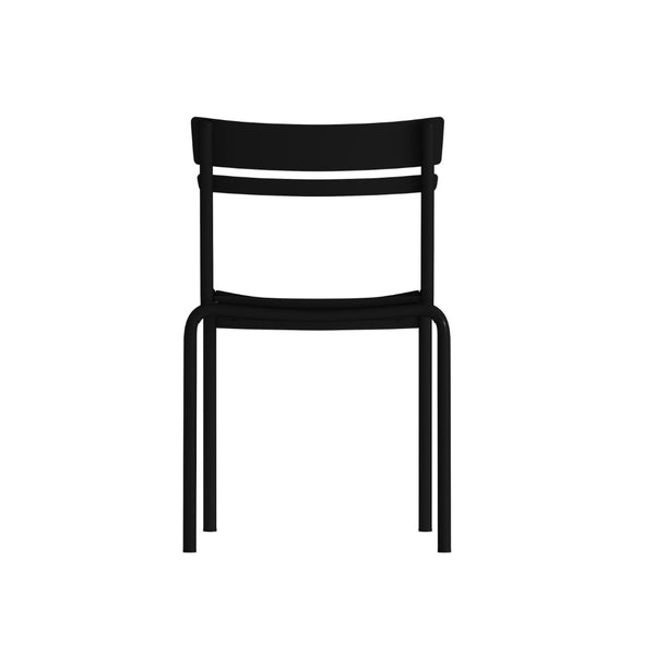 English Elm Nash Commercial Grade Steel Stack Chair - Durable Armless Design for Indoor and Outdoor Seating Black XU-CH-10318-BK-GG