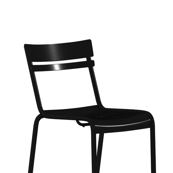 English Elm Nash Commercial Grade Steel Stack Chair - Durable Armless Design for Indoor and Outdoor Seating Black XU-CH-10318-BK-GG