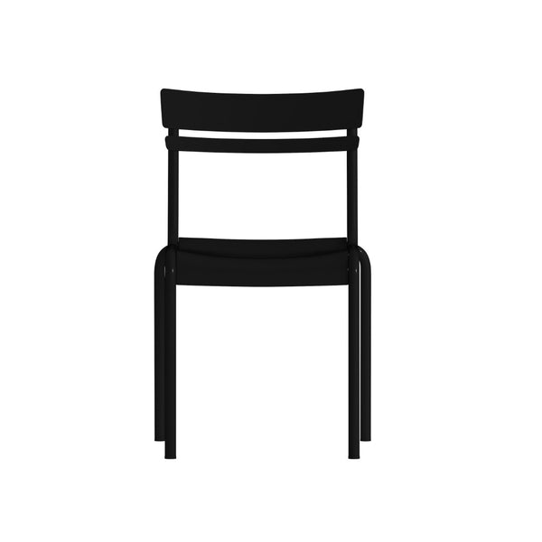 English Elm Nash Commercial Grade Steel Stack Chair - Durable Armless Design for Indoor and Outdoor Seating Black XU-CH-10318-BK-GG