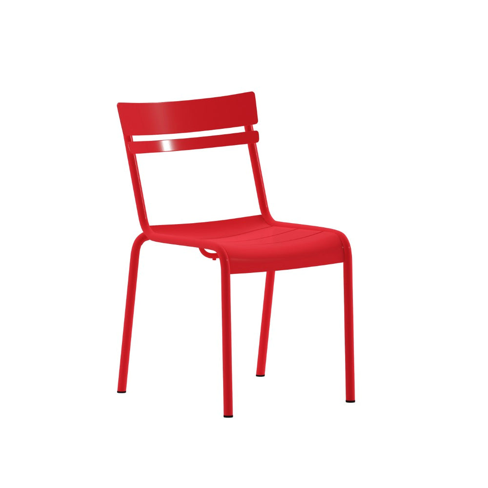 English Elm Nash Commercial Grade Steel Stack Chair - Durable Armless Design for Indoor and Outdoor Seating Red XU-CH-10318-RED-GG