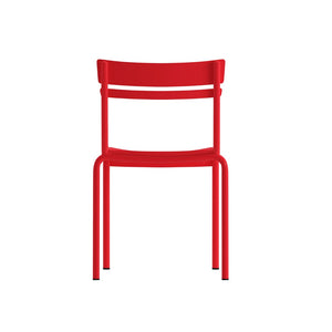 English Elm Nash Commercial Grade Steel Stack Chair - Durable Armless Design for Indoor and Outdoor Seating Red XU-CH-10318-RED-GG