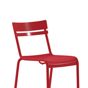 English Elm Nash Commercial Grade Steel Stack Chair - Durable Armless Design for Indoor and Outdoor Seating Red XU-CH-10318-RED-GG