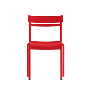 English Elm Nash Commercial Grade Steel Stack Chair - Durable Armless Design for Indoor and Outdoor Seating Red XU-CH-10318-RED-GG
