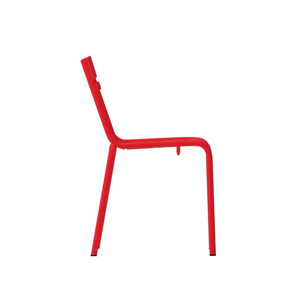 English Elm Nash Commercial Grade Steel Stack Chair - Durable Armless Design for Indoor and Outdoor Seating Red XU-CH-10318-RED-GG