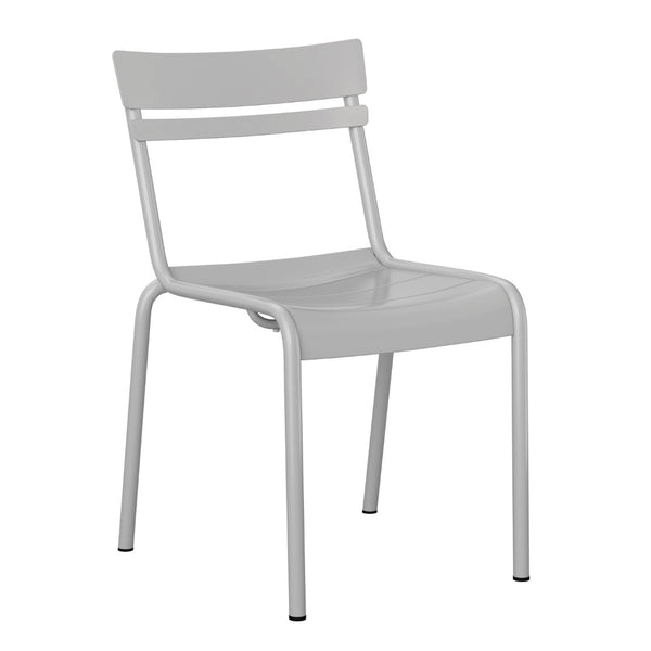 English Elm Nash Commercial Grade Steel Stack Chair - Durable Armless Design for Indoor and Outdoor Seating Silver XU-CH-10318-SIL-GG