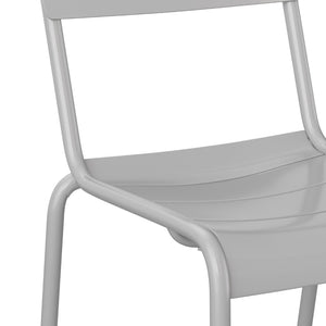 English Elm Nash Commercial Grade Steel Stack Chair - Durable Armless Design for Indoor and Outdoor Seating Silver XU-CH-10318-SIL-GG