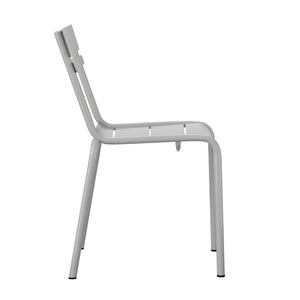 English Elm Nash Commercial Grade Steel Stack Chair - Durable Armless Design for Indoor and Outdoor Seating Silver XU-CH-10318-SIL-GG