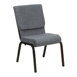 English Elm HERCULES Stacking Church Chair - Ergonomic Comfort, Heavy-Duty Frame, Space-Saving Design for Events Gray Fabric/Gold Vein Frame XU-CH-60096-BEIJING-GY-GG