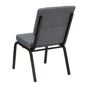 English Elm HERCULES Stacking Church Chair - Ergonomic Comfort, Heavy-Duty Frame, Space-Saving Design for Events Gray Fabric/Gold Vein Frame XU-CH-60096-BEIJING-GY-GG