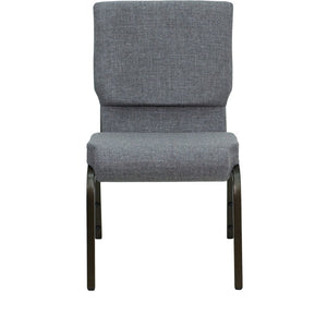 English Elm HERCULES Stacking Church Chair - Ergonomic Comfort, Heavy-Duty Frame, Space-Saving Design for Events Gray Fabric/Gold Vein Frame XU-CH-60096-BEIJING-GY-GG