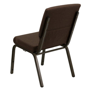 English Elm HERCULES Stacking Church Chair - Ergonomic Comfort, Heavy-Duty Frame, Space-Saving Design for Events Brown Fabric/Gold Vein Frame XU-CH-60096-BN-GG
