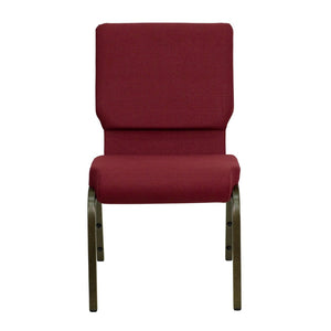 English Elm HERCULES Stacking Church Chair - Ergonomic Comfort, Heavy-Duty Frame, Space-Saving Design for Events Burgundy Fabric/Gold Vein Frame XU-CH-60096-BY-GG