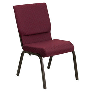 English Elm HERCULES Stacking Church Chair - Ergonomic Comfort, Heavy-Duty Frame, Space-Saving Design for Events Burgundy Patterned Fabric/Gold Vein Frame XU-CH-60096-BYXY56-GG