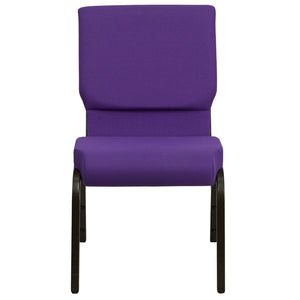 English Elm HERCULES Stacking Church Chair - Ergonomic Comfort, Heavy-Duty Frame, Space-Saving Design for Events Purple Fabric/Gold Vein Frame XU-CH-60096-PU-GG