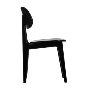 English Elm Verona Solid Beechwood Dining Chair with Curved Oval Backrest for Elegant Comfort in Any Space Black XU-CH10367-3-BLK-GG