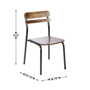 English Elm Cyprus Commercial Grade Solid Wood Dining Chair with Sturdy Metal Frame for Rustic Dining Spaces Antique Copper XU-CH10443-ANTCPR-GG