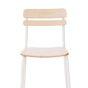 English Elm Cyprus Commercial Grade Solid Wood Bar Stool with Sturdy Metal Frame for Modern Dining Spaces Antique White XU-CH10443B-ANTWHT-GG