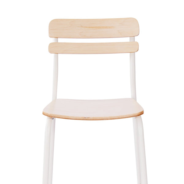 English Elm Cyprus Commercial Grade Solid Wood Bar Stool with Sturdy Metal Frame for Modern Dining Spaces Antique White XU-CH10443B-ANTWHT-GG