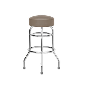 English Elm Bruno Double Ring Chrome Barstool with Swivel Seat – Durable, Stylish Seating for Bars & Homes Beige XU-D-100-BEIGE-GG