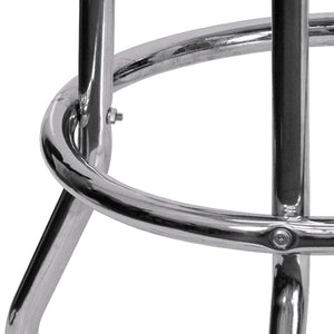 English Elm Bruno Double Ring Chrome Barstool with Swivel Seat – Durable, Stylish Seating for Bars & Homes Red XU-D-100-RED-GG