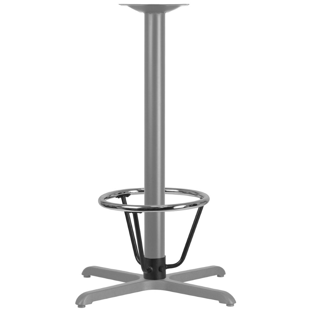 English Elm Jackson Chrome Bar Height Table Base Foot Ring - 16" Diameter, Ergonomic Support for Comfort XU-DG-30175-3-GG