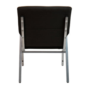 English Elm HERCULES 21"W Stacking Armchair for Churches & Events - Durable, Comfortable, and Space-Saving Design Black Fabric/Silver Vein Frame XU-DG-60156-BK-GG