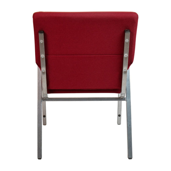 English Elm HERCULES 21"W Stacking Armchair for Churches & Events - Durable, Comfortable, and Space-Saving Design Burgundy Fabric/Silver Vein Frame XU-DG-60156-BUR-GG