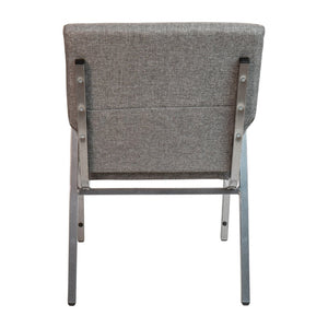 English Elm HERCULES 21"W Stacking Armchair for Churches & Events - Durable, Comfortable, and Space-Saving Design Gray Fabric/Silver Vein Frame XU-DG-60156-GY-GG