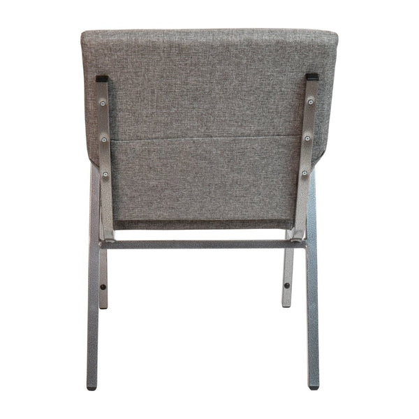 English Elm HERCULES 21"W Stacking Armchair for Churches & Events - Durable, Comfortable, and Space-Saving Design Gray Fabric/Silver Vein Frame XU-DG-60156-GY-GG