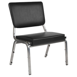 English Elm HERCULES 1000 lb Bariatric Black Vinyl Reception Chair - Antimicrobial, Sturdy, Comfortable Seating XU-DG-60442-660-2-BV-GG