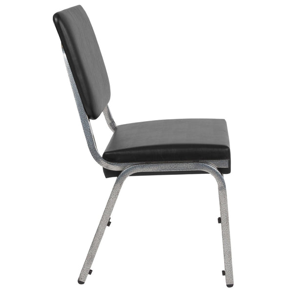 English Elm HERCULES 1000 lb Bariatric Black Vinyl Reception Chair - Antimicrobial, Sturdy, Comfortable Seating XU-DG-60442-660-2-BV-GG