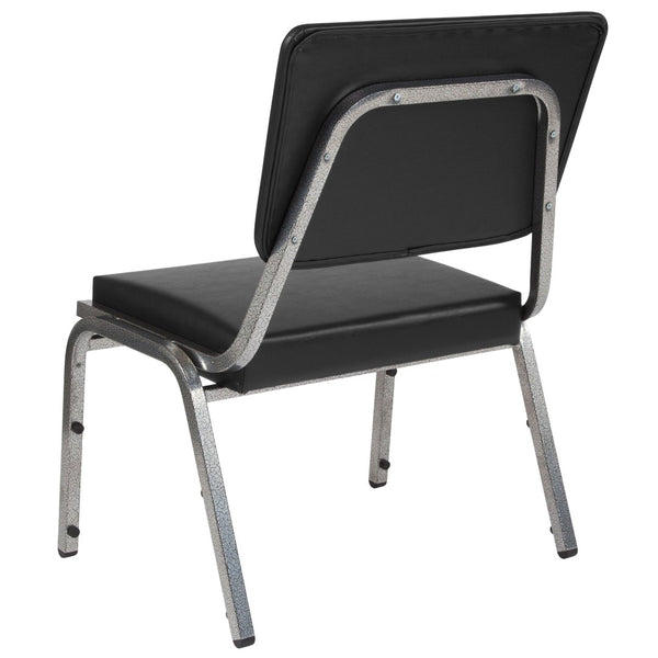 English Elm HERCULES 1000 lb Bariatric Black Vinyl Reception Chair - Antimicrobial, Sturdy, Comfortable Seating XU-DG-60442-660-2-BV-GG