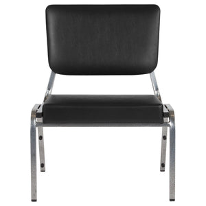 English Elm HERCULES 1000 lb Bariatric Black Vinyl Reception Chair - Antimicrobial, Sturdy, Comfortable Seating XU-DG-60442-660-2-BV-GG