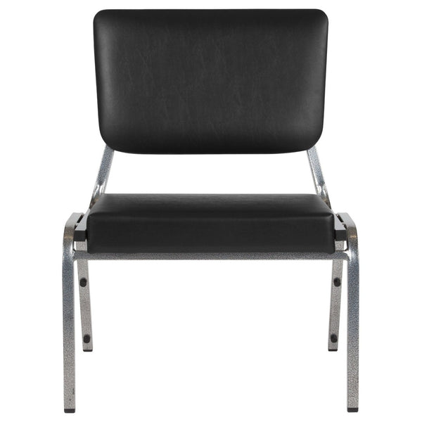 English Elm HERCULES 1000 lb Bariatric Black Vinyl Reception Chair - Antimicrobial, Sturdy, Comfortable Seating XU-DG-60442-660-2-BV-GG