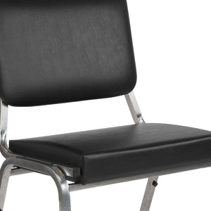 English Elm HERCULES 1000 lb Bariatric Black Vinyl Reception Chair - Antimicrobial, Sturdy, Comfortable Seating XU-DG-60442-660-2-BV-GG