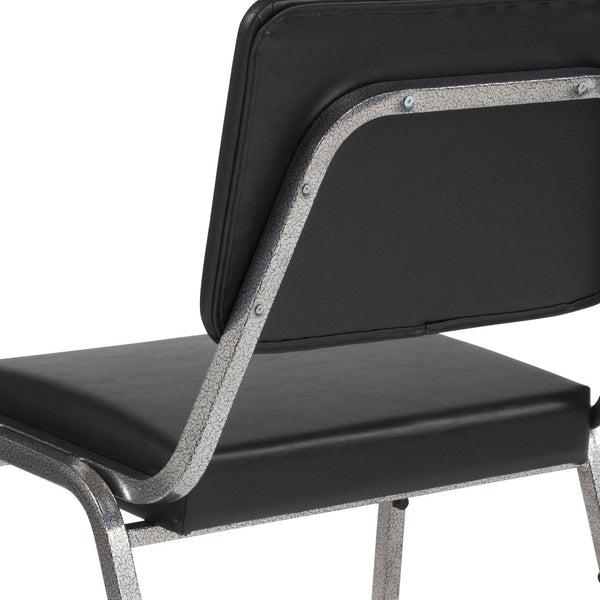 English Elm HERCULES 1000 lb Bariatric Black Vinyl Reception Chair - Antimicrobial, Sturdy, Comfortable Seating XU-DG-60442-660-2-BV-GG