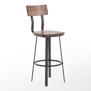 English Elm Flint Series Commercial Grade Barstool with Durable Steel Frame and Comfortable Beechwood Seat Antique Copper XU-DG-60582B-ANTCPR-GG