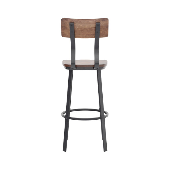 English Elm Flint Series Commercial Grade Barstool with Durable Steel Frame and Comfortable Beechwood Seat Antique Copper XU-DG-60582B-ANTCPR-GG
